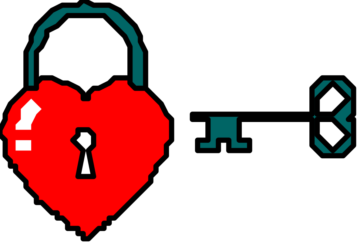 Heart Lock and Key Clipart for Romantic Themes