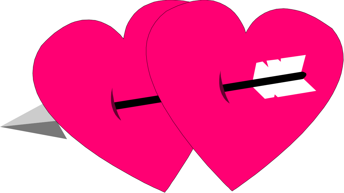 Hearts with Arrow Clipart: Perfect for Love and Romance Themes