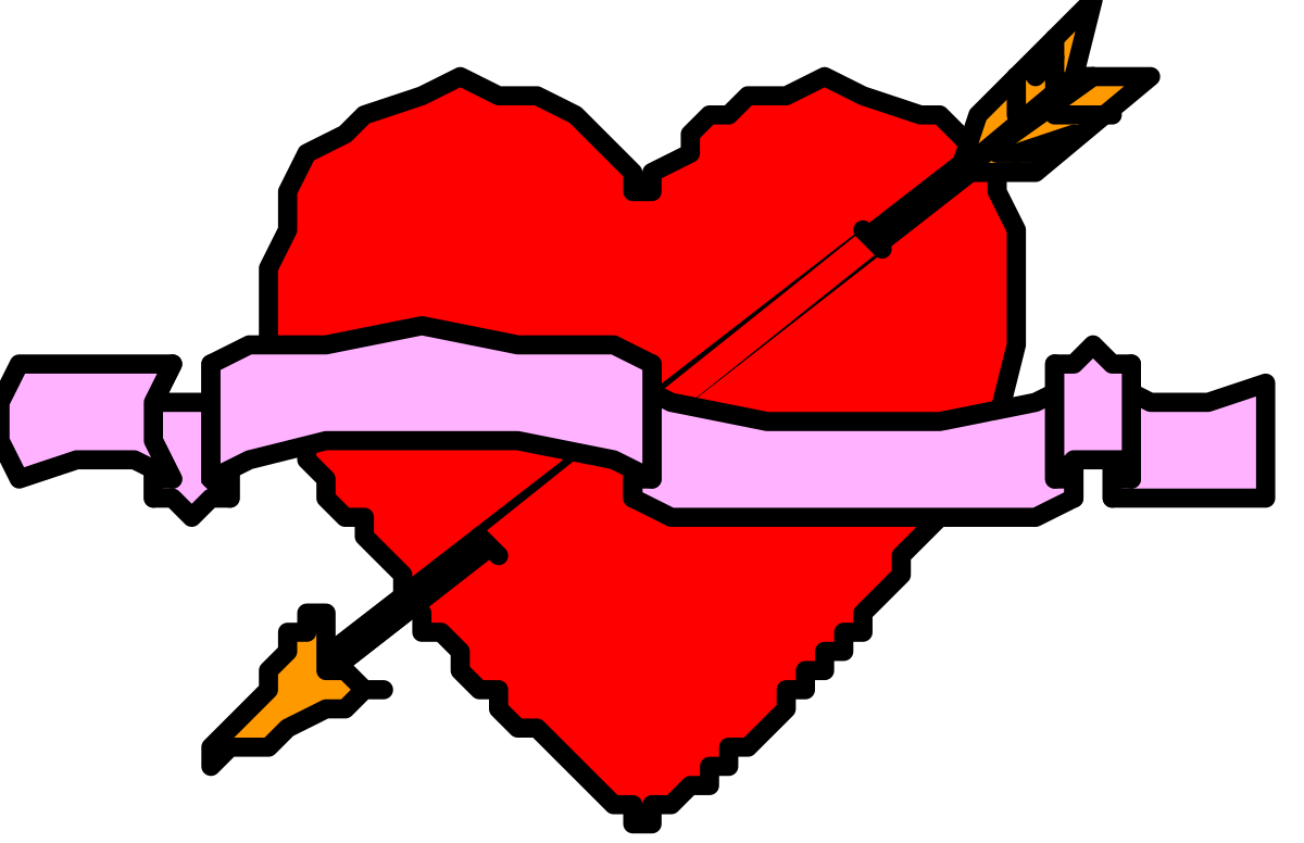 Heart with Bow and Arrow Clipart - Perfect for Romantic Designs