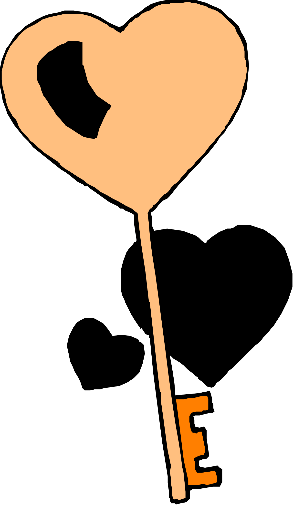 Heart Shaped Key with Keyhole - Unique Clipart for Your Projects