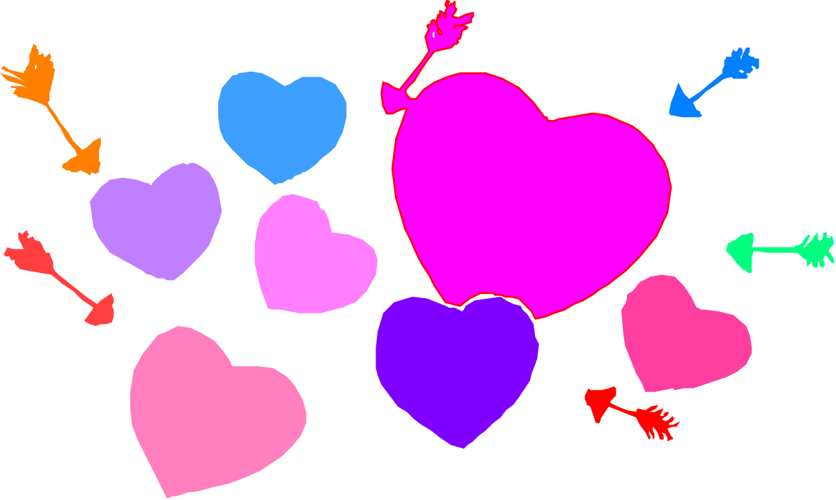 Heart with Arrows Clipart - Vibrant and Symbolic Designs for Various Projects