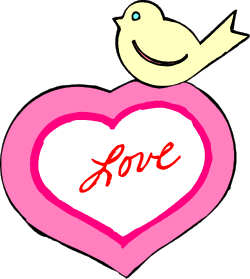 Pink Heart with Bird Clipart: Whimsical Love Imagery for Creative Projects