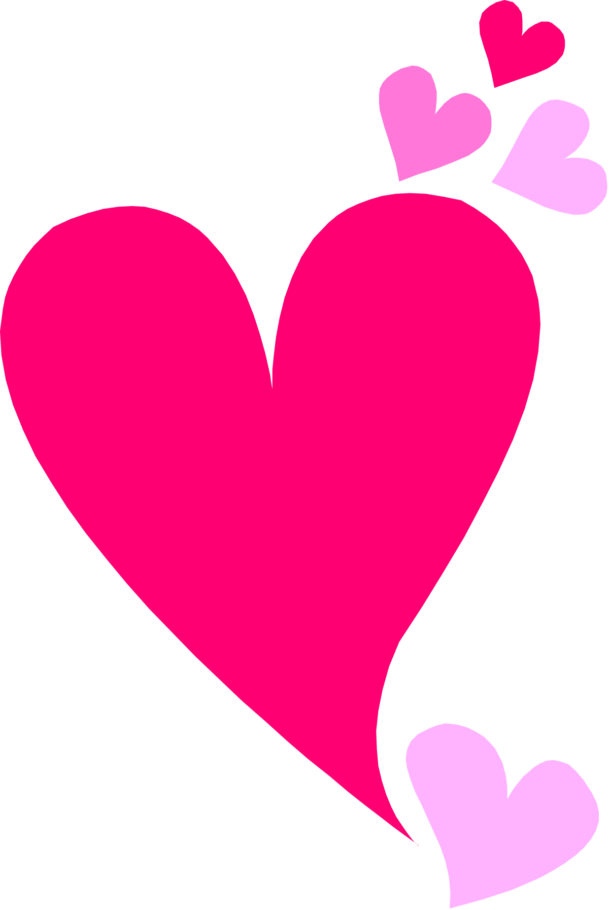 Pink Heart with Floating Hearts Clipart for Creative Projects