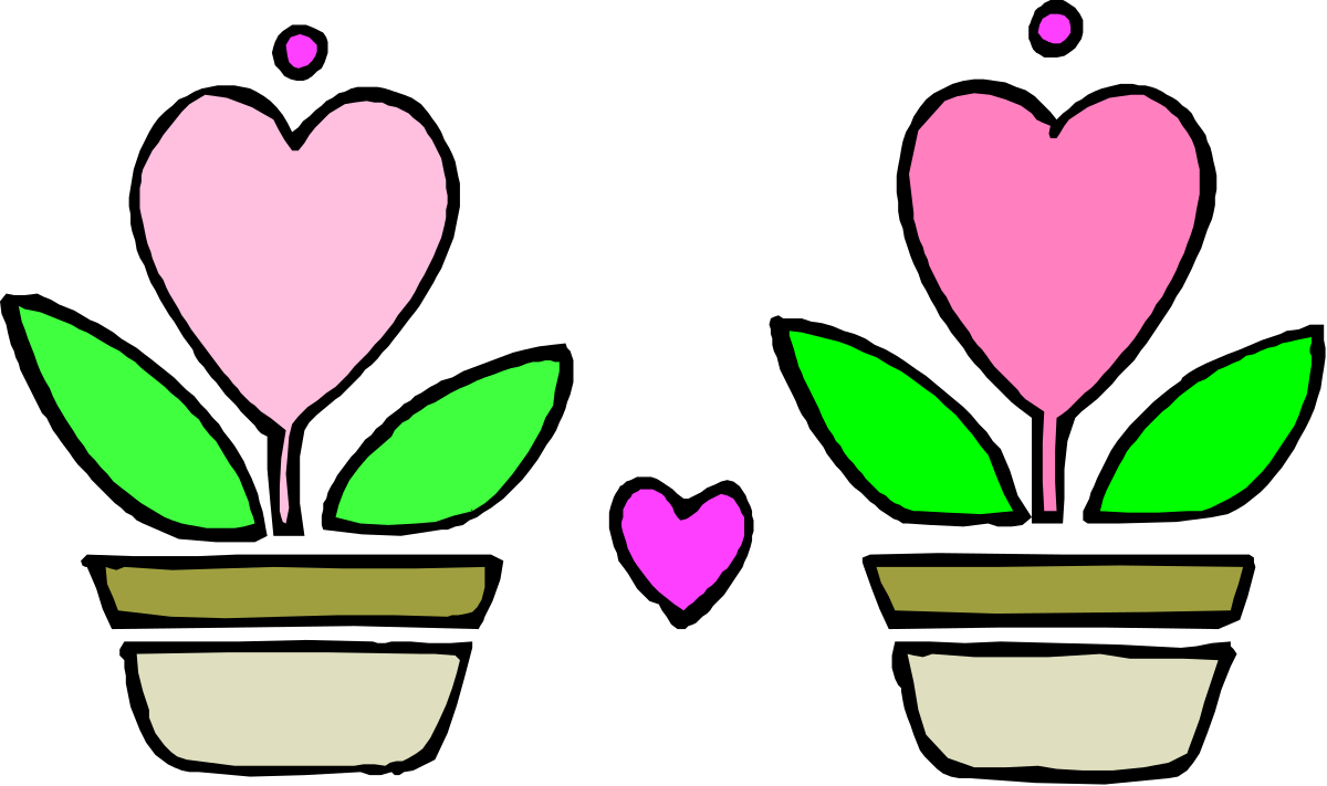 Heart-Shaped Potted Plants Clipart  Lively Decoration Ideas