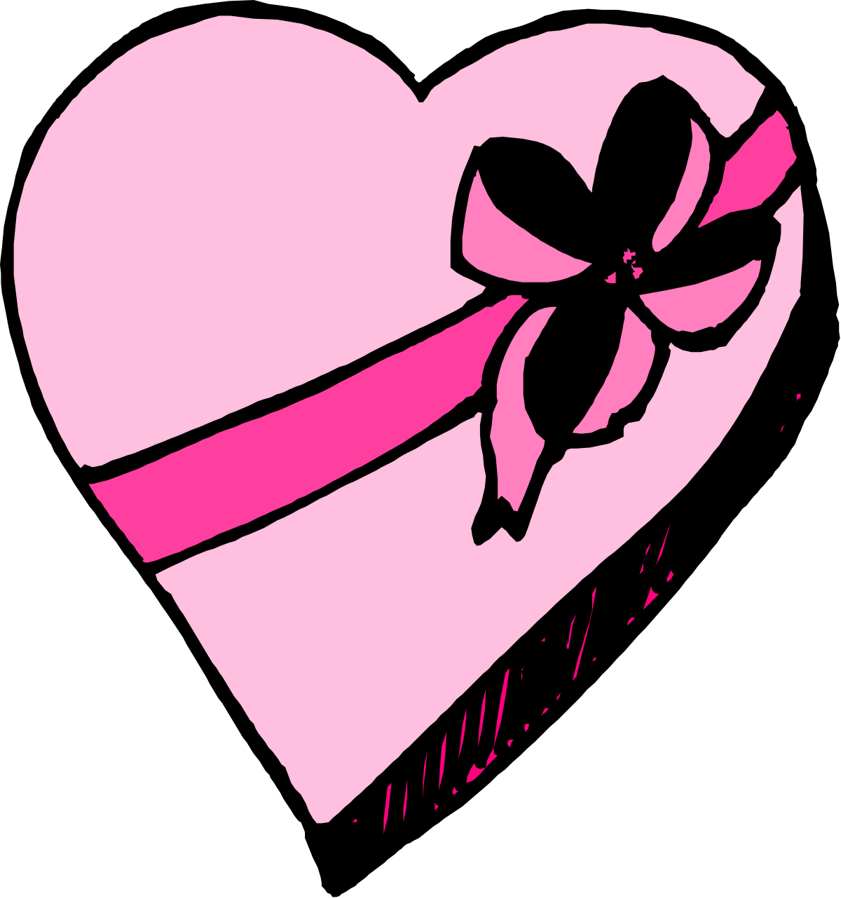 a pink heart with a bow on it clip art png transparent Pink Heart with Bow Clipart for Creative Projects