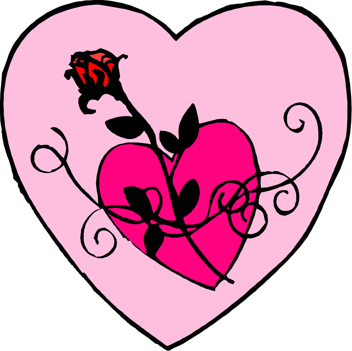 a heart with a rose on it clip art png transparent Heart Clipart with Rose - Perfect for Romantic Themes