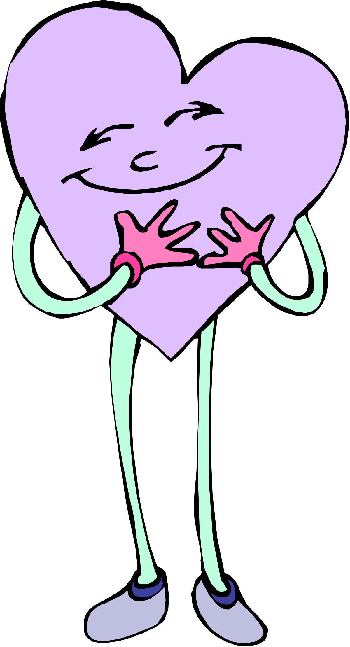 Cartoon Heart with Bow Clipart - Perfect for Cute Designs