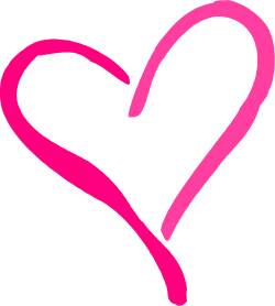 Pink Heart on Black Background - Ideal Clipart for Bold Designs
