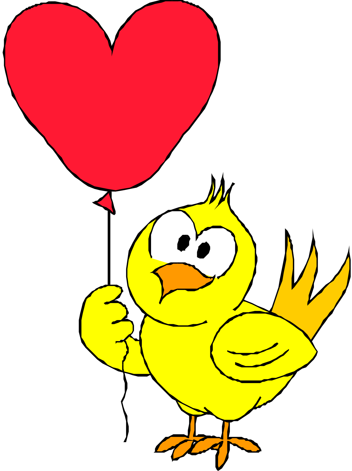 a yellow bird holding a red heart clip art png transparent Yellow Bird Holding Red Heart Clipart - Adorable Love Graphics