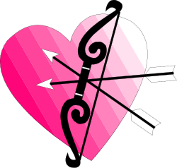 Heart with Arrows Clipart for Romantic Designs