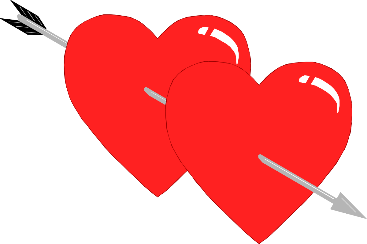 two hearts pierced with an arrow clip art png transparent Heart Arrow Clipart: Two Hearts Pierced Together