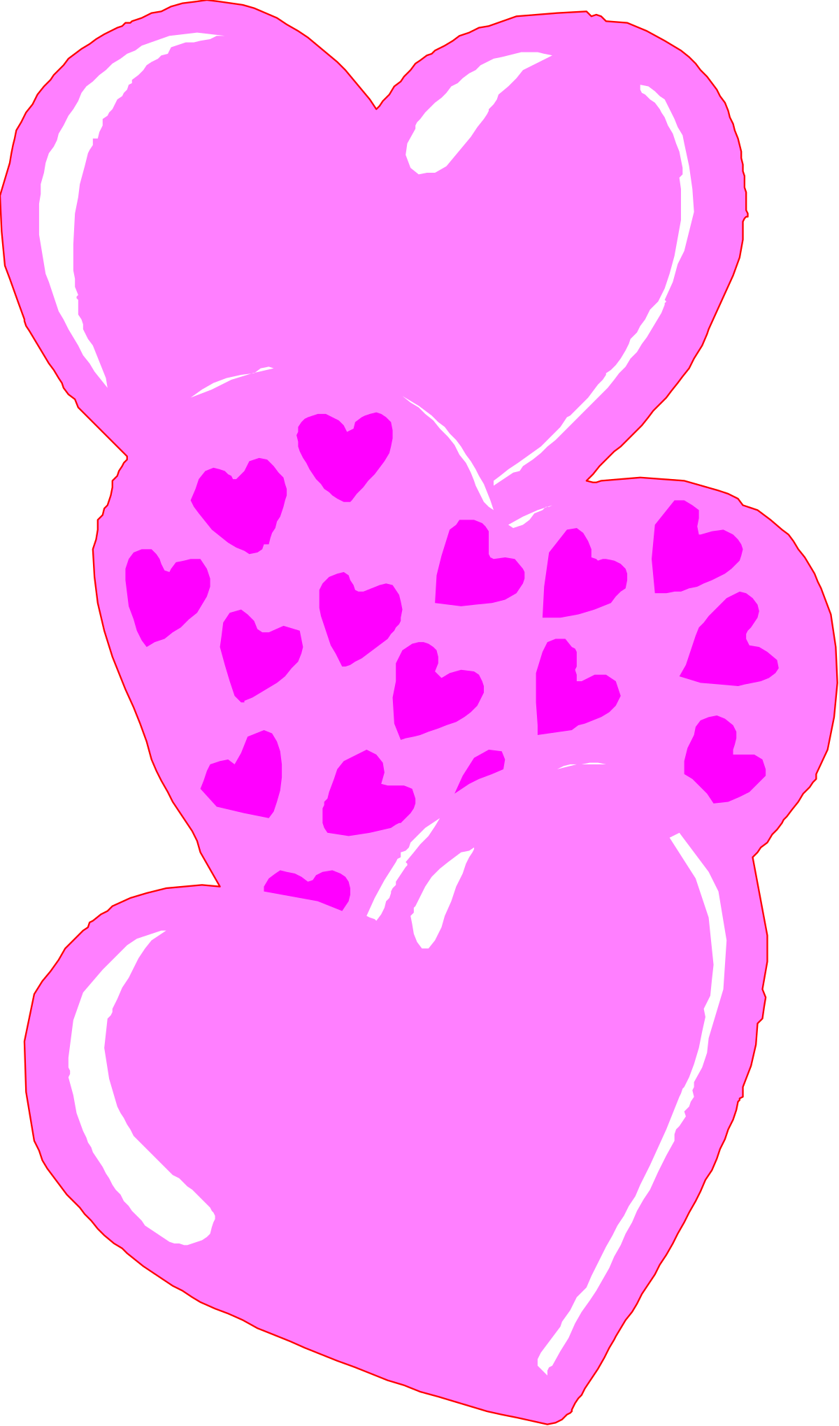 Pink Heart Clipart with Decorative Hearts - Perfect for Your Designs