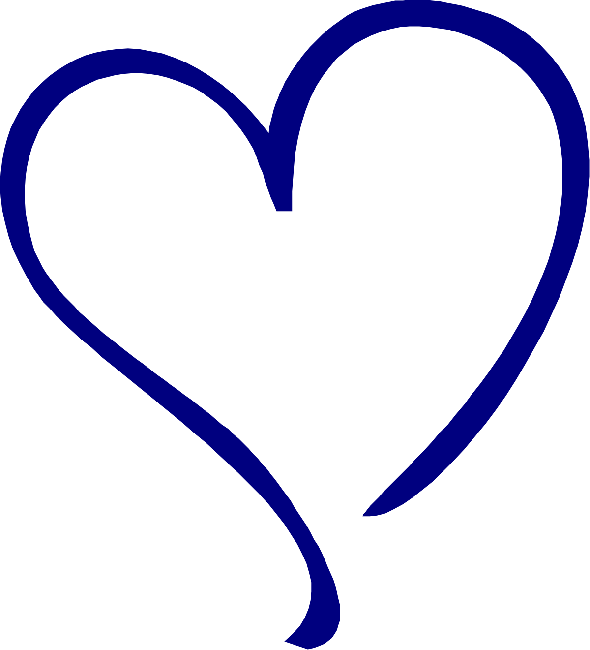 Blue Heart Clipart on Black Background - Vivid and Eye-Catching Design