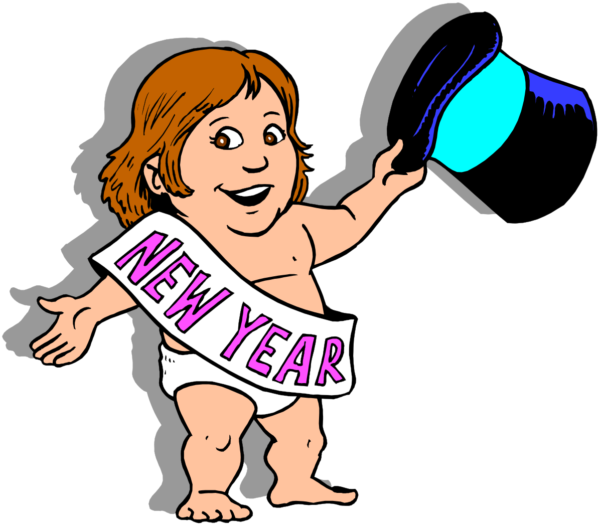 Baby Holding Blue Balloon - Adorable Cartoon Clipart
