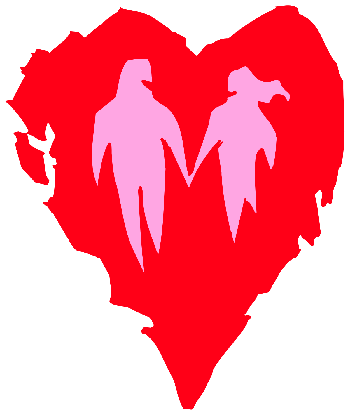 a heart with two angels inside clip art png transparent Heart with Two Angels Inside - Enchanting Clipart for Your Creative Projects