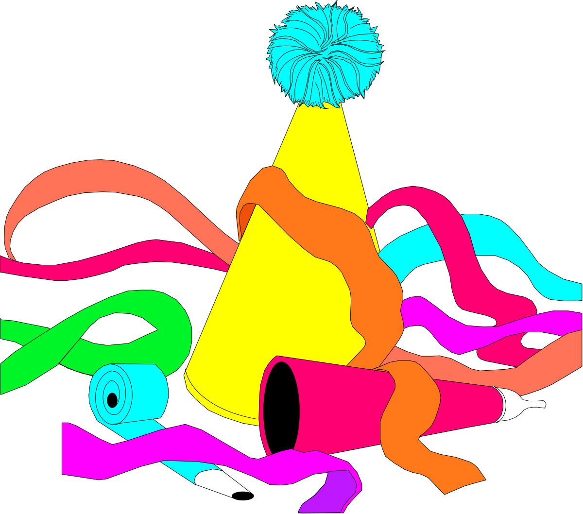 a party hat with a pomp clip art png transparent Party Hat with Pomp - Vibrant Celebration Clipart