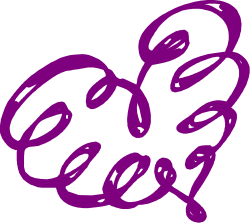 Purple Heart Graphic with Love Inscription - Perfect Clipart for Romantic Designs