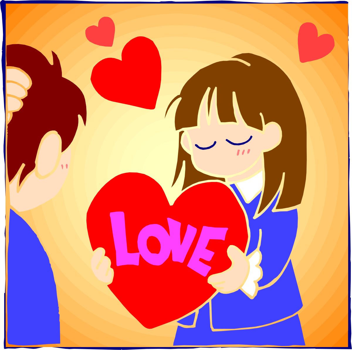 Couple Holding Heart Love Clipart for Romantic Themes
