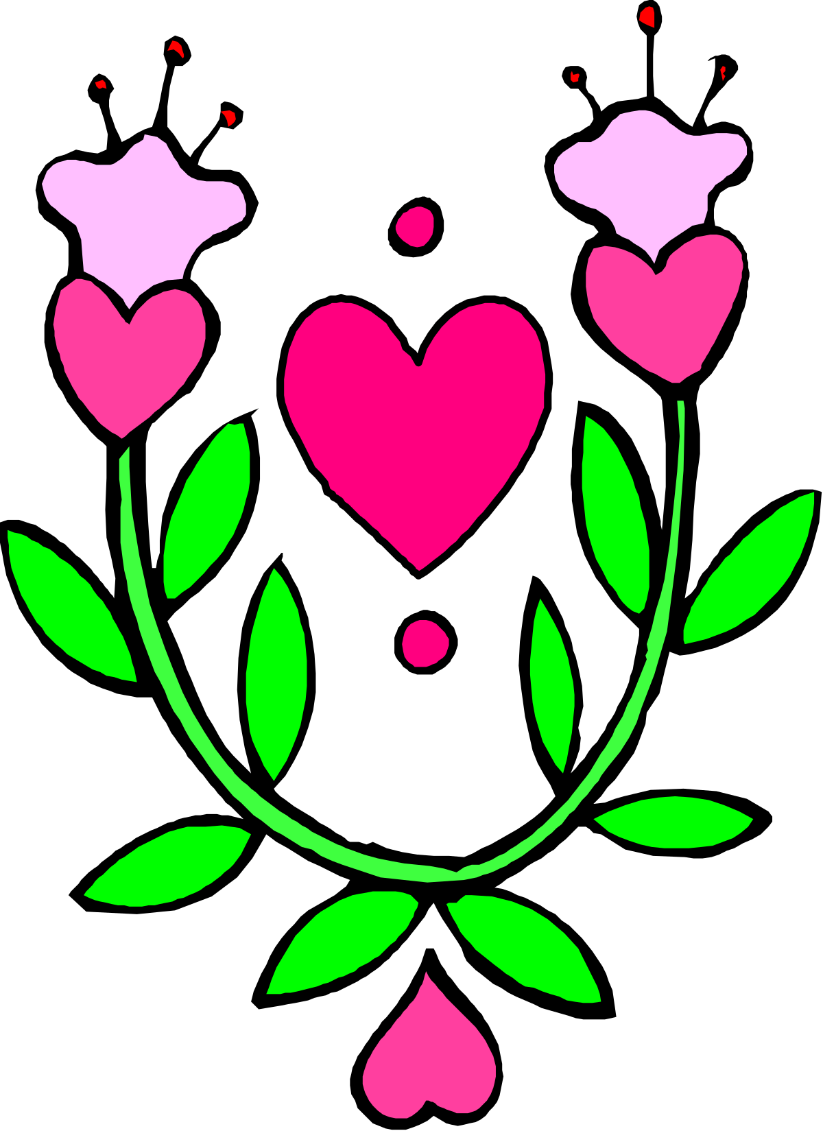 Heart with Leaves and Hearts Clipart: Perfect for Romantic Designs