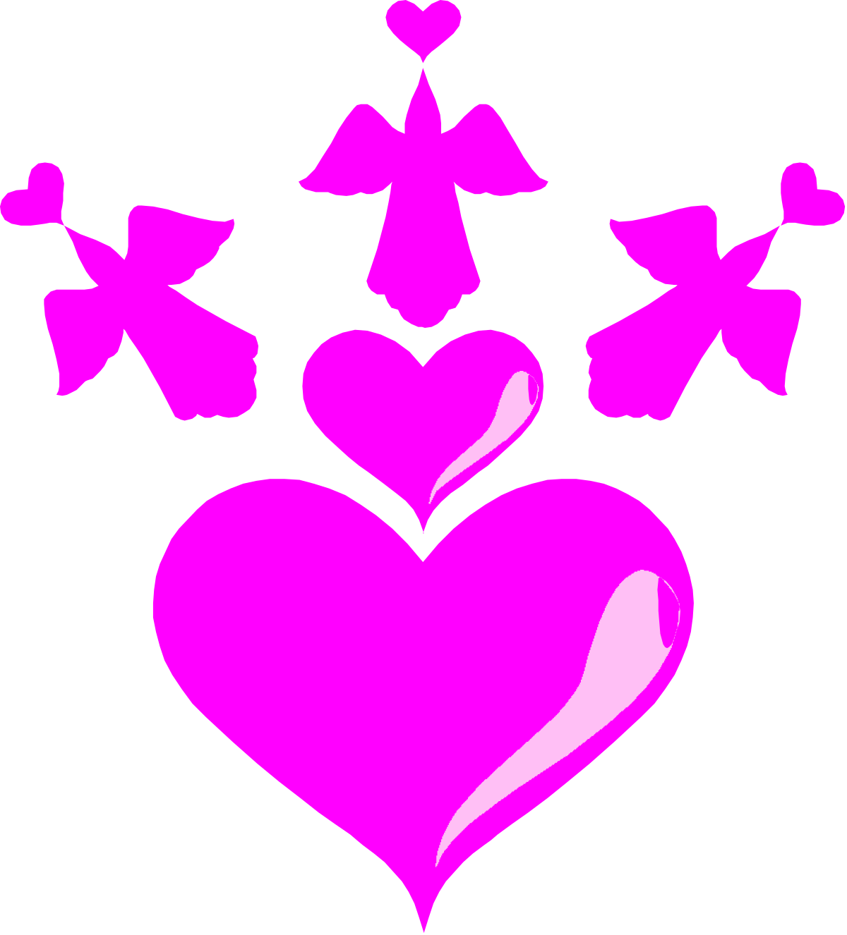 a pink heart with butterflies flying around it clip art png transparent Pink Heart with Butterflies - Vibrant Clipart for Your Projects