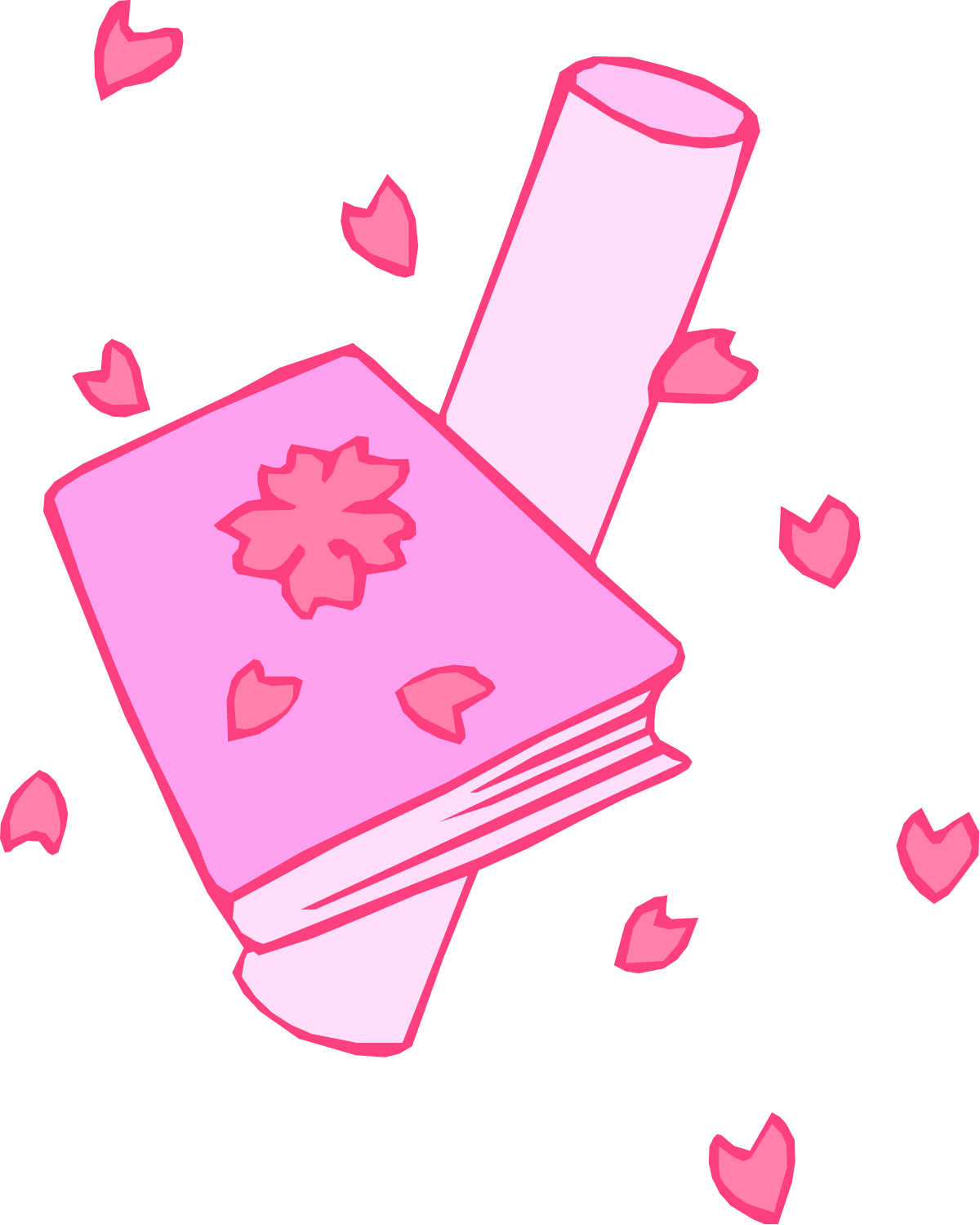 a pink book with hearts flying around it clip art png transparent Pink Book with Hearts: Whimsical Clipart for Romantic Themes