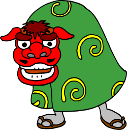 Cartoon Character with Green Coat and Red Hair - Fun Clipart