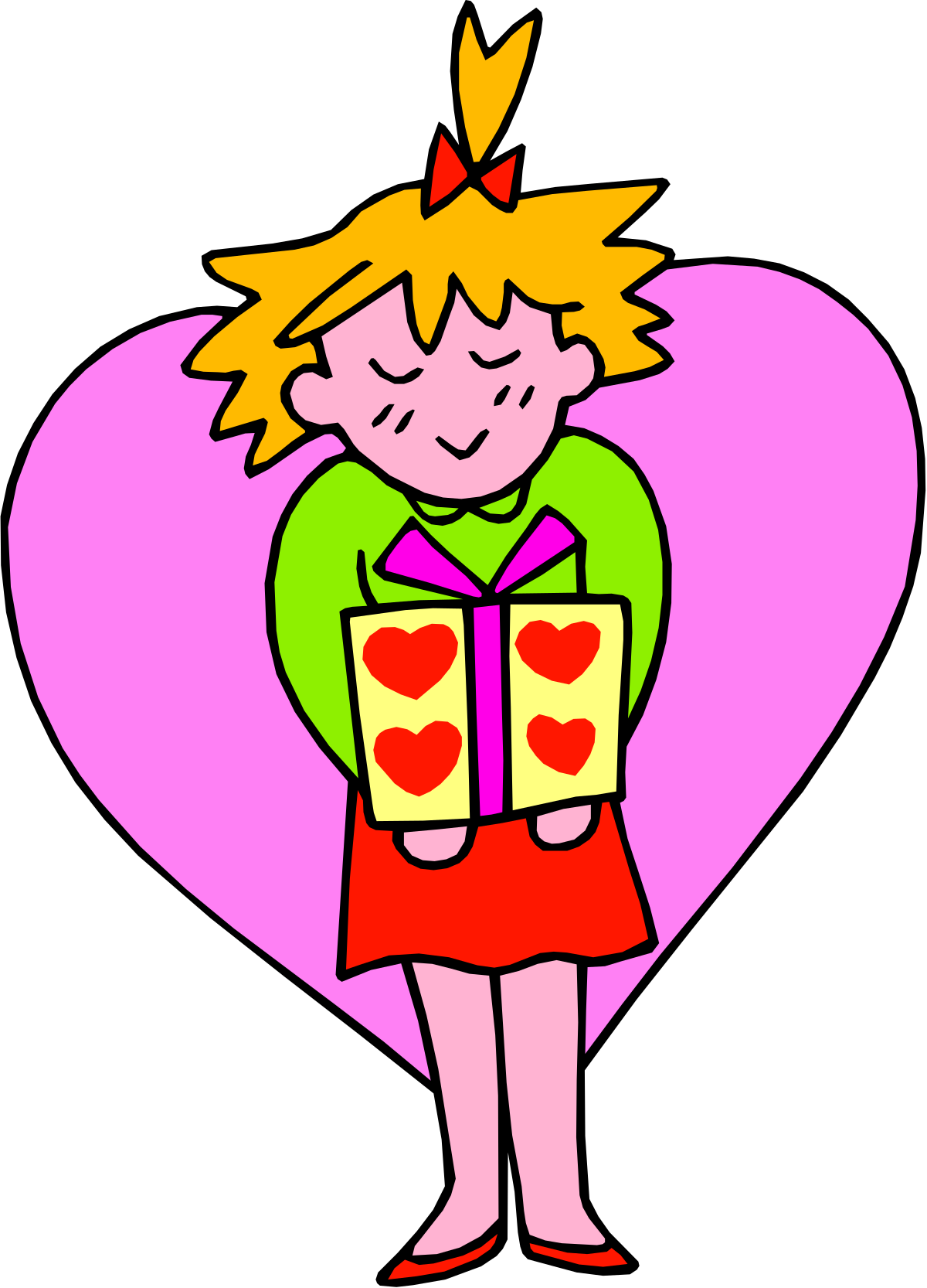 a girl holding a box with hearts on it clip art png transparent Girl Holding Heart Box Clipart for Romantic Themes
