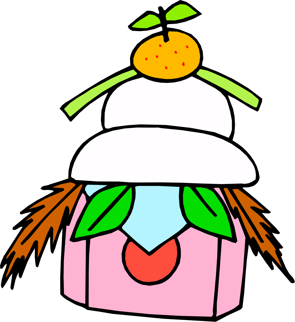 Pink Box with Green Leaf Clipart - Charming and Playful Design
