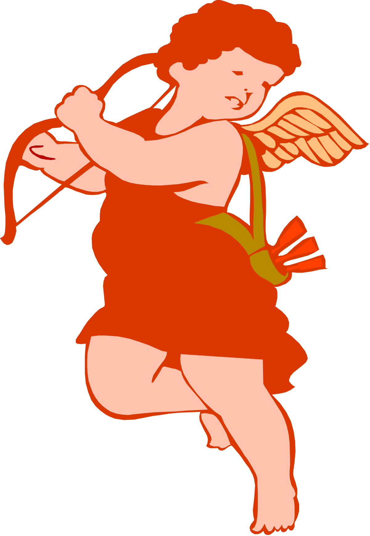 Angel with Bow Cartoon Clipart for Creative Projects