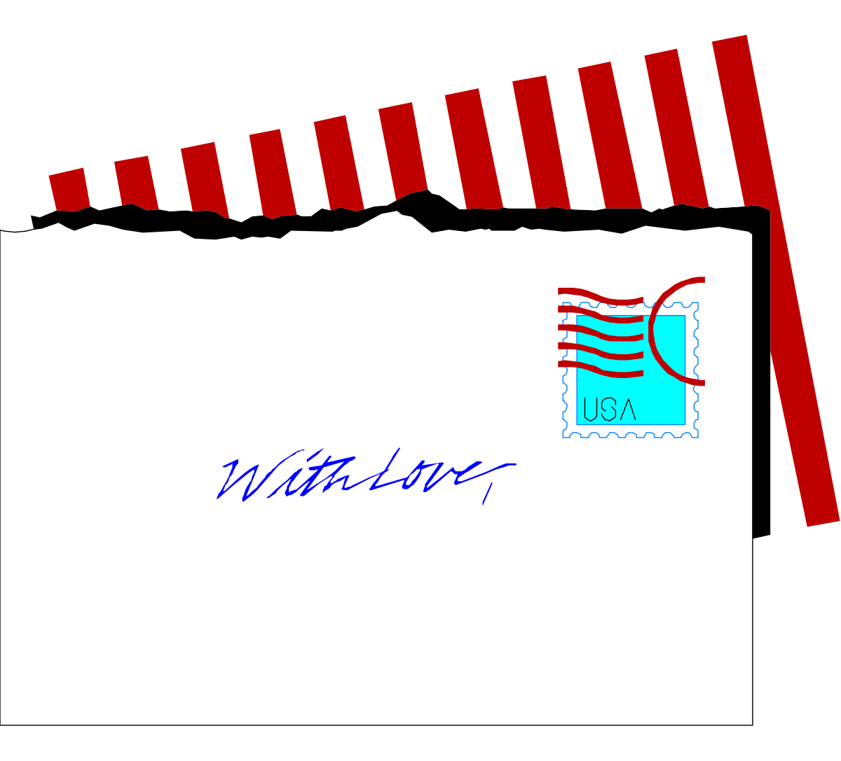 a white envelope with a red and white striped envelope clip art png transparent White Envelope with Red and White Striped Clip - Perfect for Messaging and Invitations