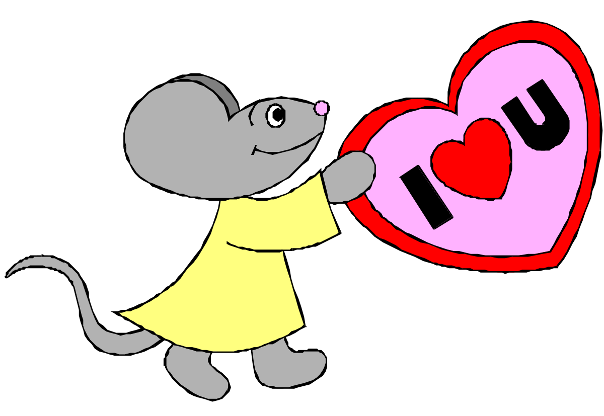 a mouse holding a heart clip art png transparent Mouse Holding a Heart Clipart - Cute and Playful SVG Design