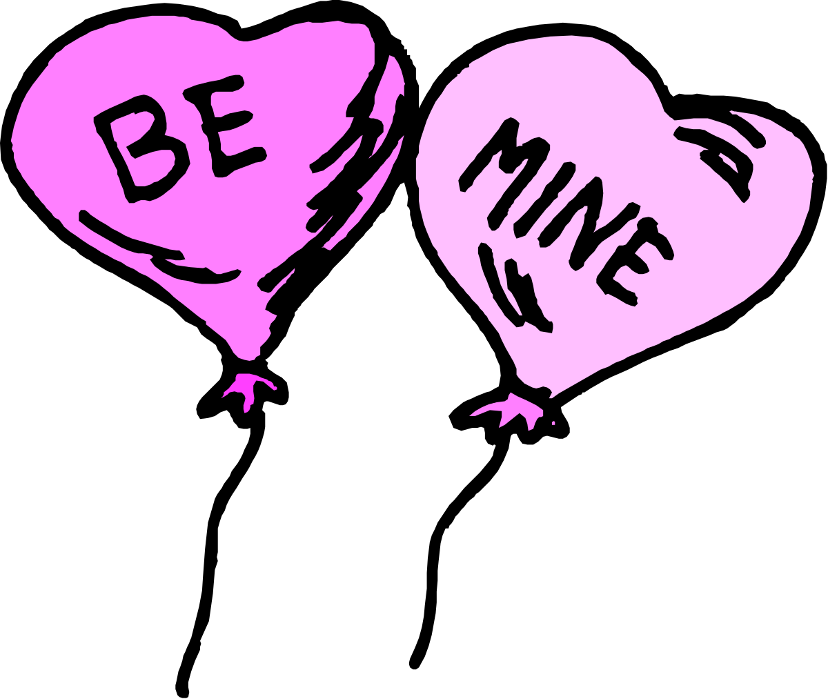 Be Mine: Two Pink Hearts Clipart for Romantic Designs