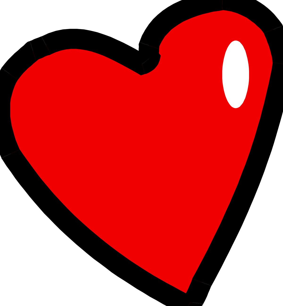 Red Heart Clipart with White Outline � Perfect for Love Themes