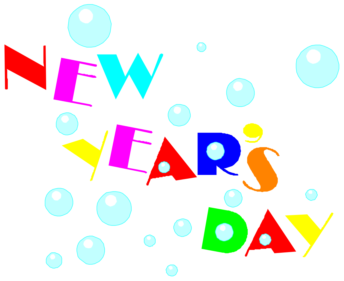 a colorful new year sign with bubbles clip art png transparent Colorful New Year Sign with Bubbles - Festive Clipart Collection
