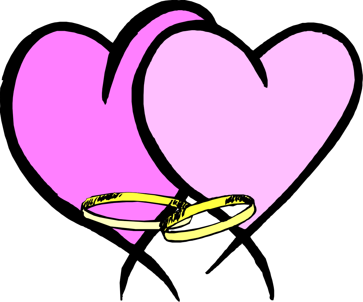 Two Hearts with Wedding Ring Clipart - Perfect for Love and Romance Themes