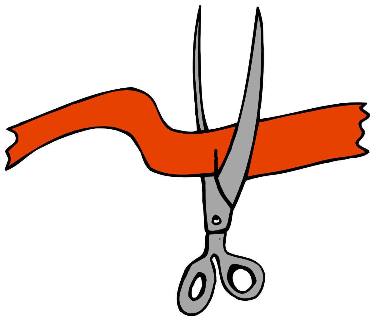 Scissors with Red Ribbon Clipart for Creative Projects