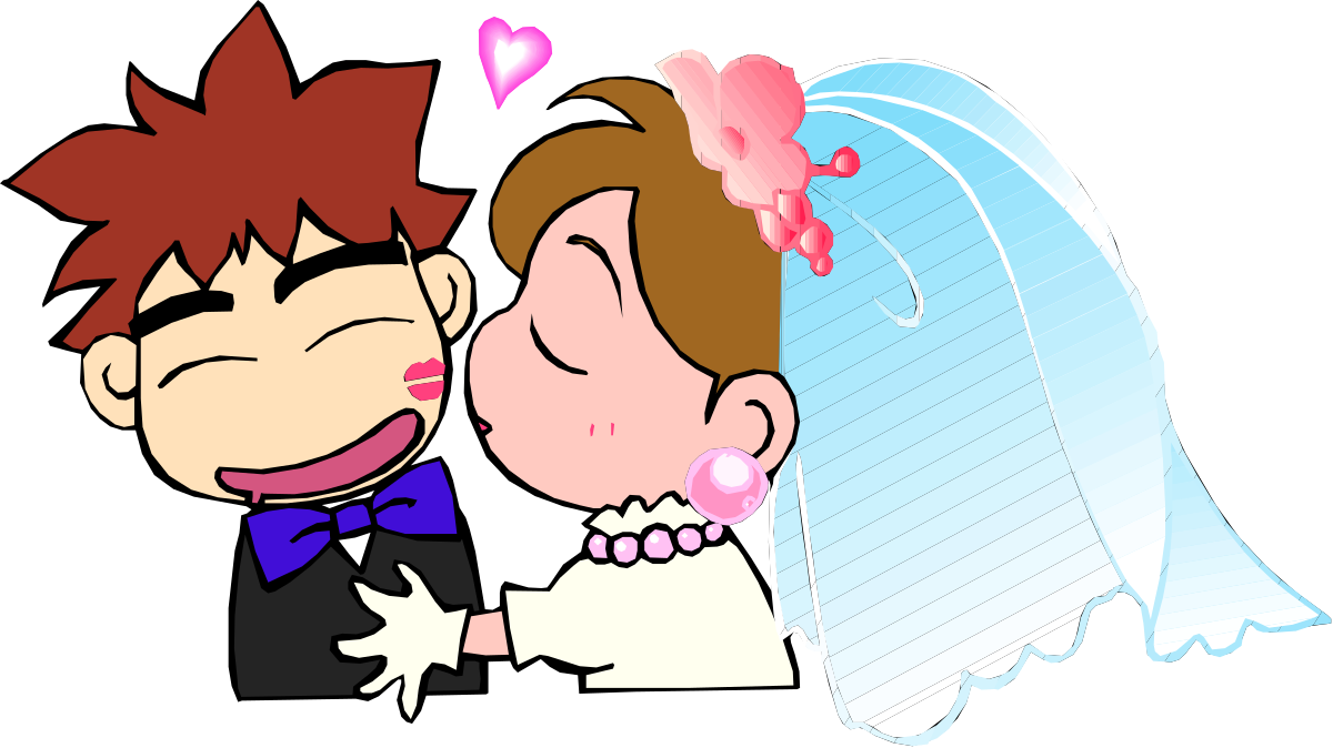 Couple Kissing Clipart with Note - Romantic SVG Graphics