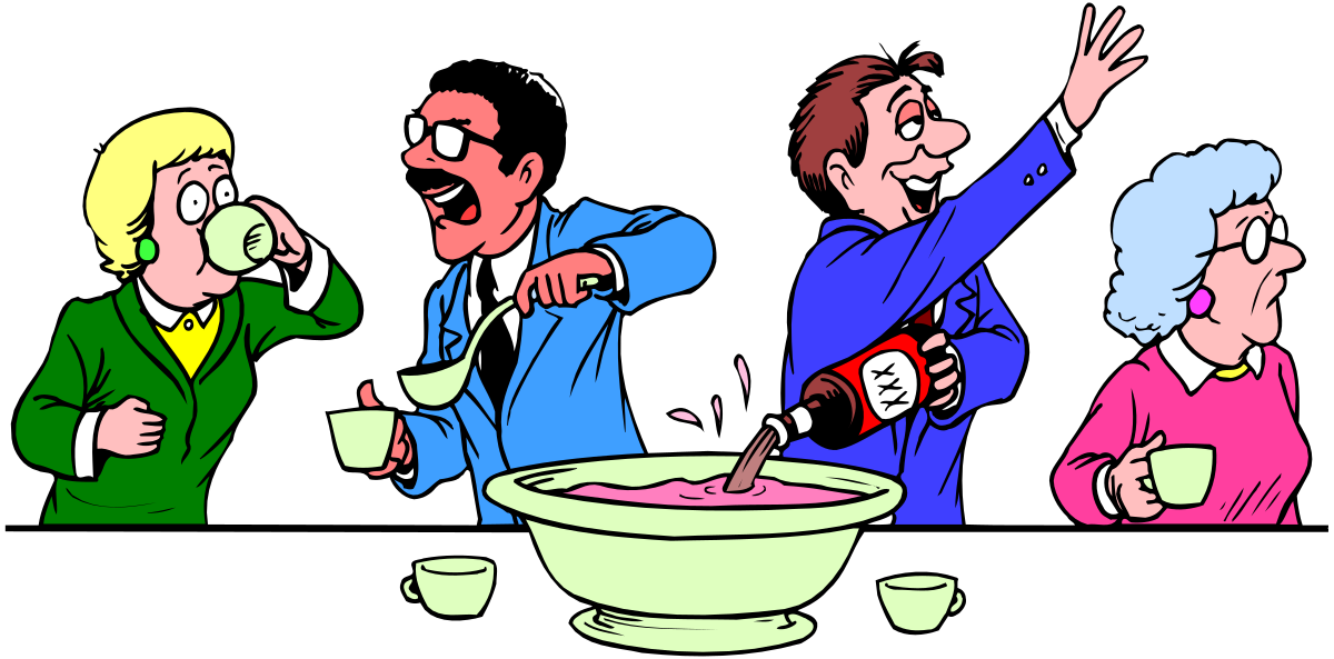 Food Bowl Gathering - Engaging Clipart of People Sharing a Meal