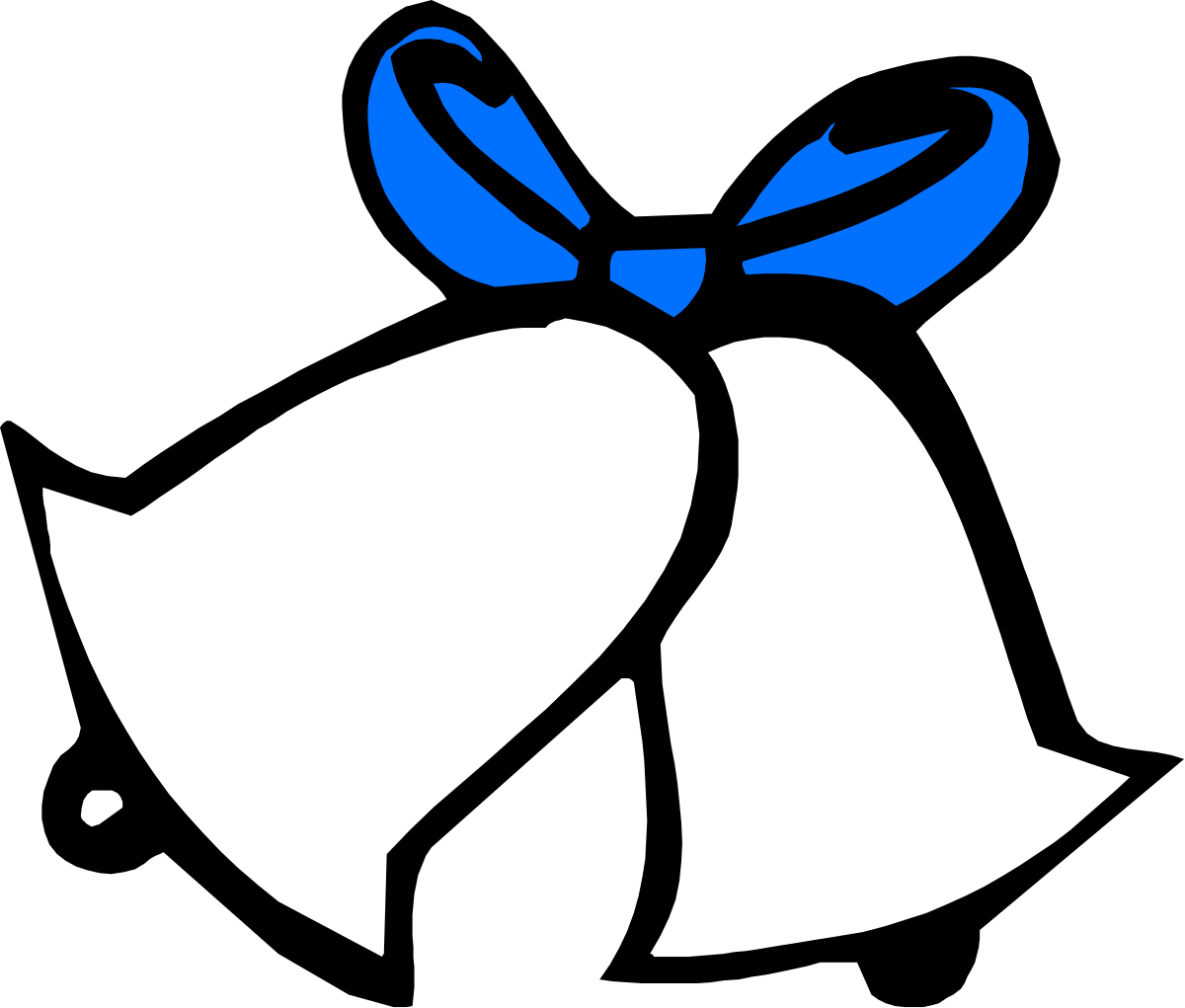 a blue and white bell with a bow clip art png transparent Blue and White Bell with Bow Clipart - Perfect for Celebrations