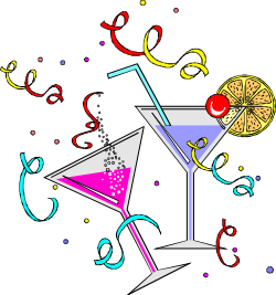 Martini Cocktail Clipart with Cherry & Orange Slice