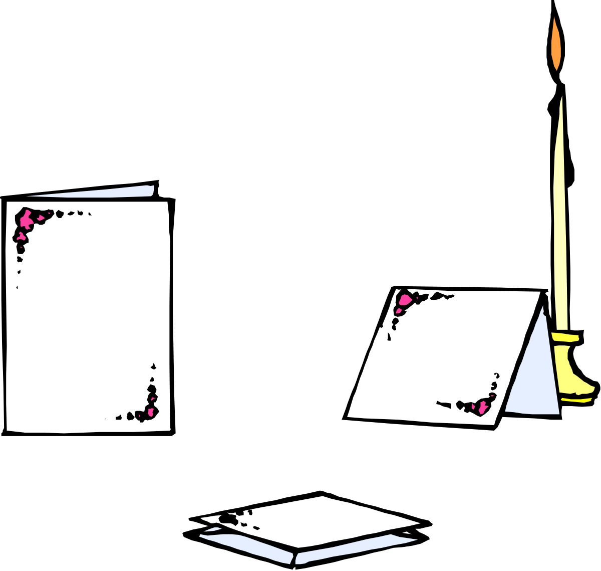 a candle and a piece of paper on a table clip art png transparent Candle and Paper on Table - Elegant Clipart for Various Uses