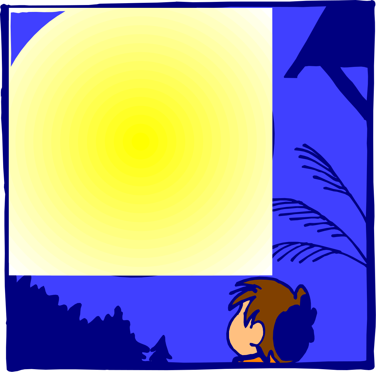 Cartoon Cat Sitting on Chair - Adorable Sun Background Clipart