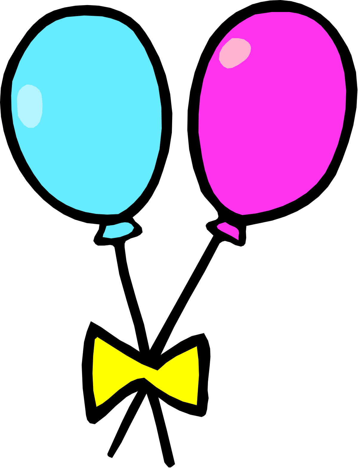Balloons with Bow Tie Clipart: Perfect for Celebrations