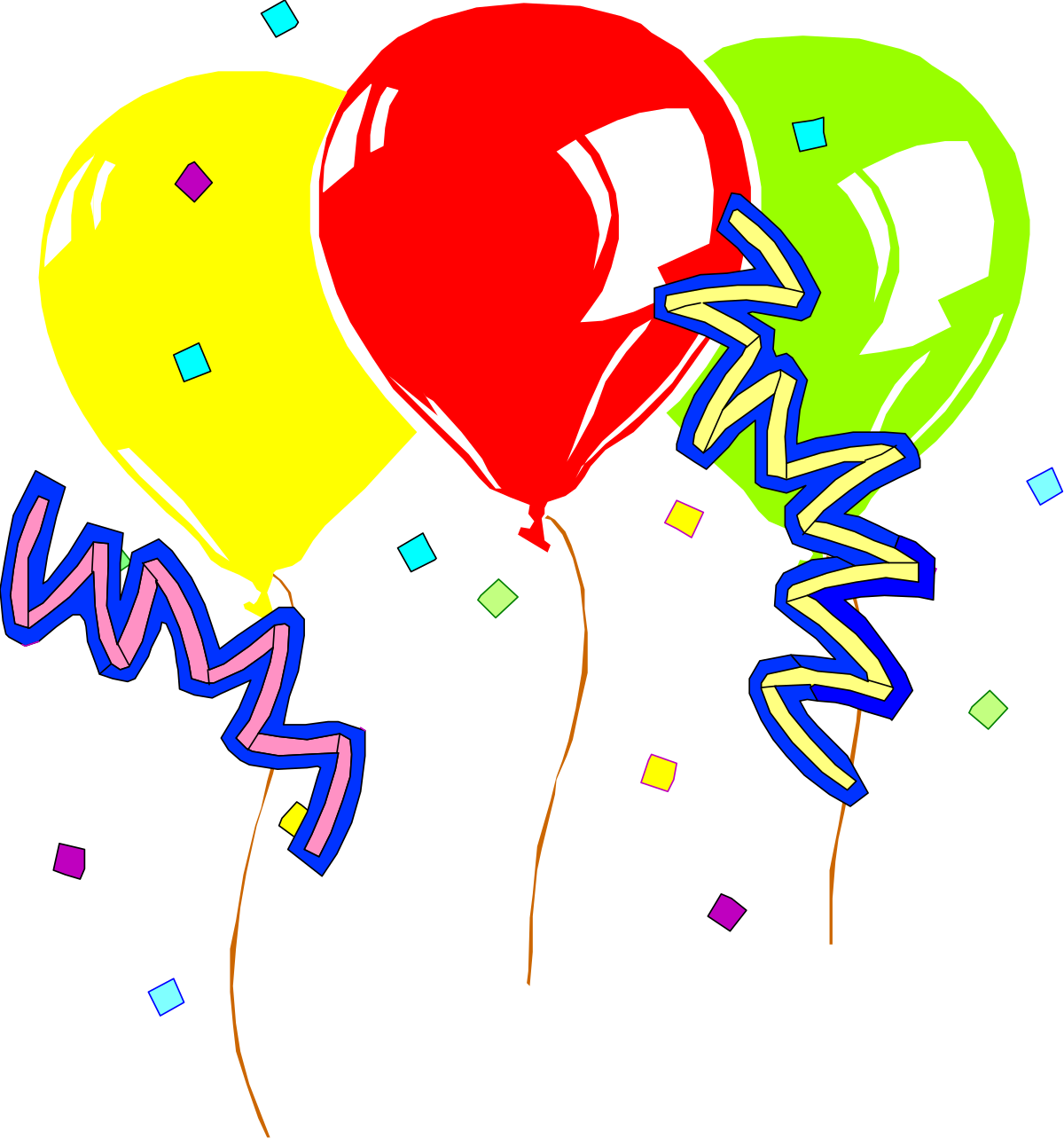 Bunch of Colorful Balloons Clipart for Celebrations