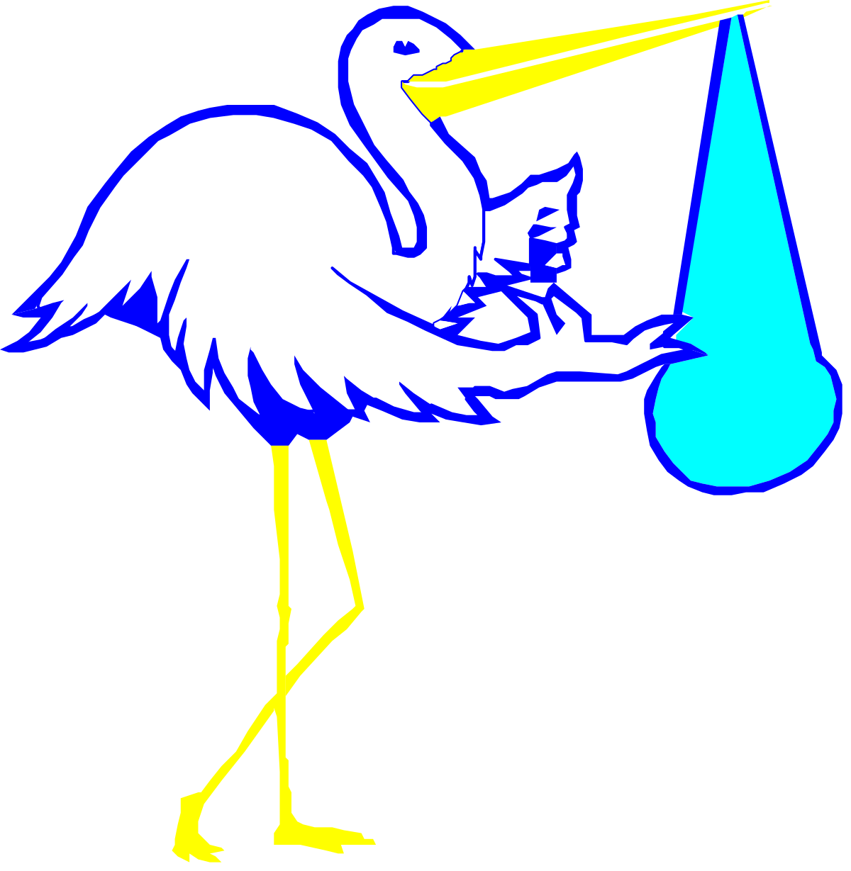 Blue and White Bird Clipart with Blue Beak - Perfect for Your Projects