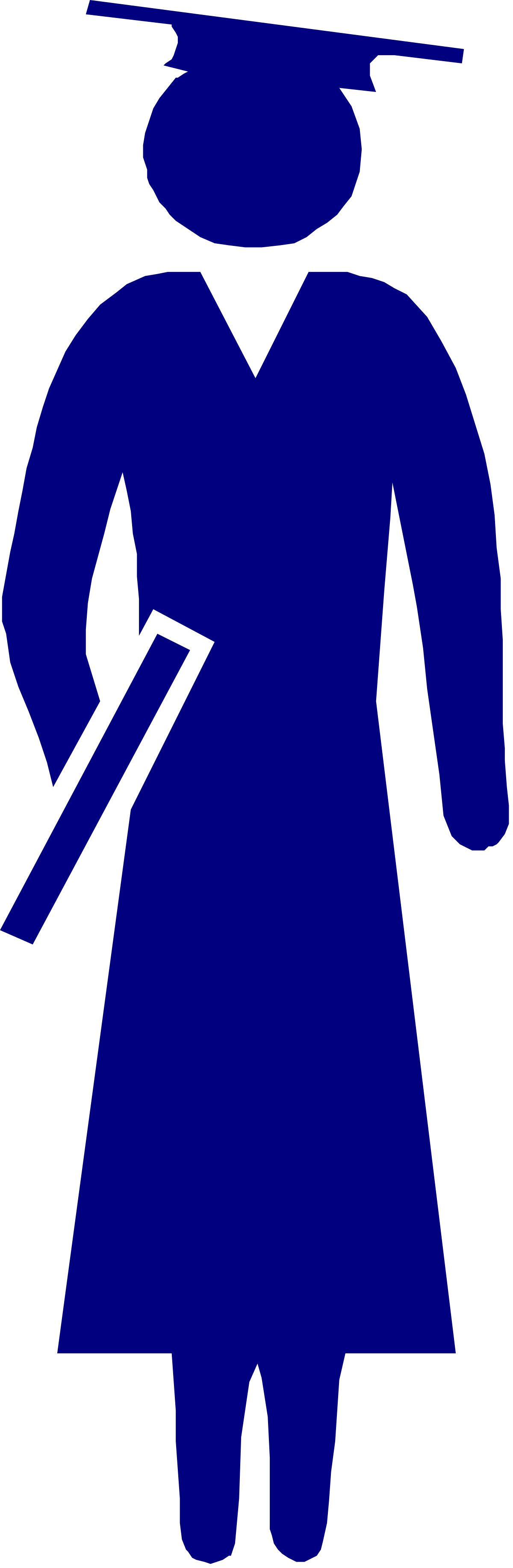 Graduate Silhouette Clipart in Blue - Perfect for Education Themes