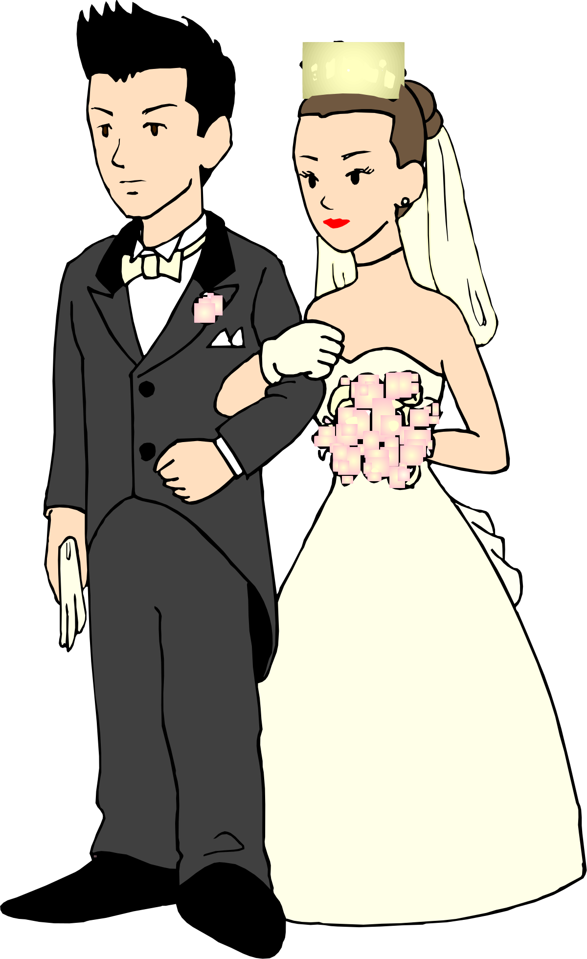 Bride and Groom Clipart: Elegant Wedding Illustrations
