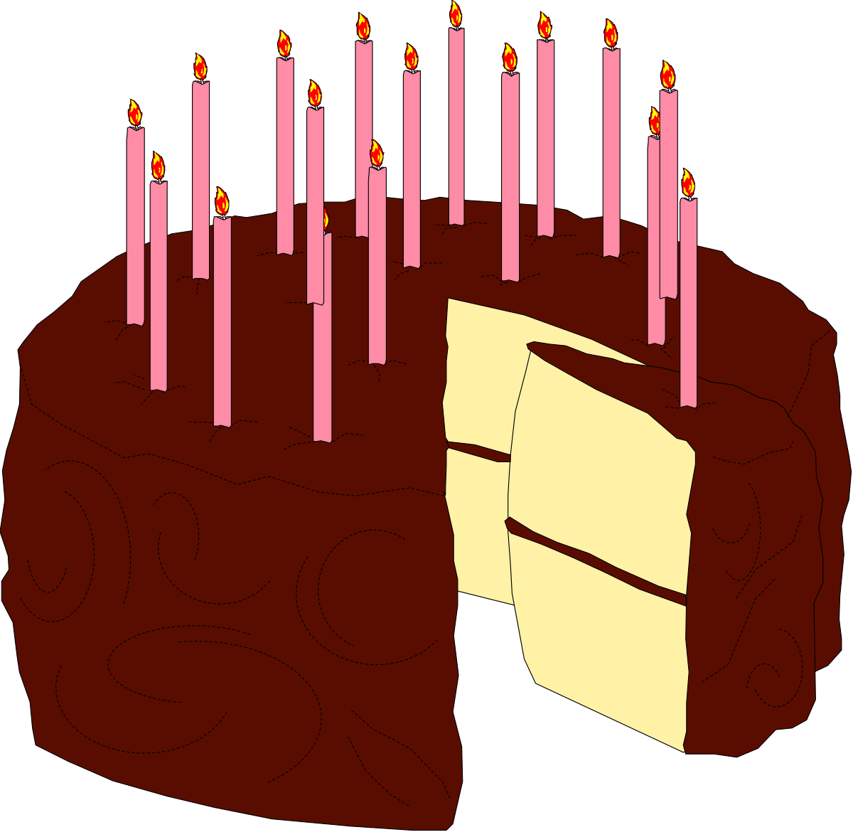 Cake with Candles Clipart - Celebrate with Delicious Desserts