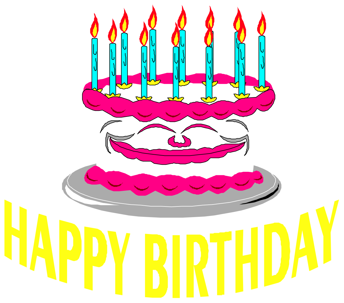 Birthday Cake with Candles - Festive Clipart for Celebrations