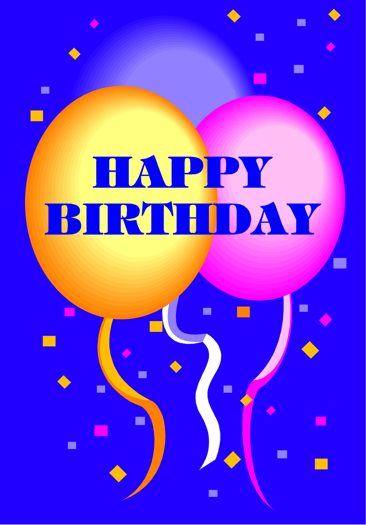 Happy Birthday Balloons Clipart - Colorful Celebration Decorations